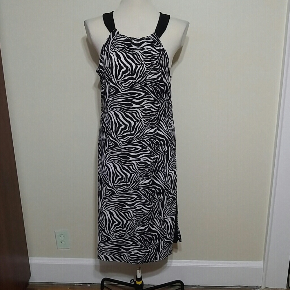 NWT Glamour zebra stripe sleeveless dress size 14
